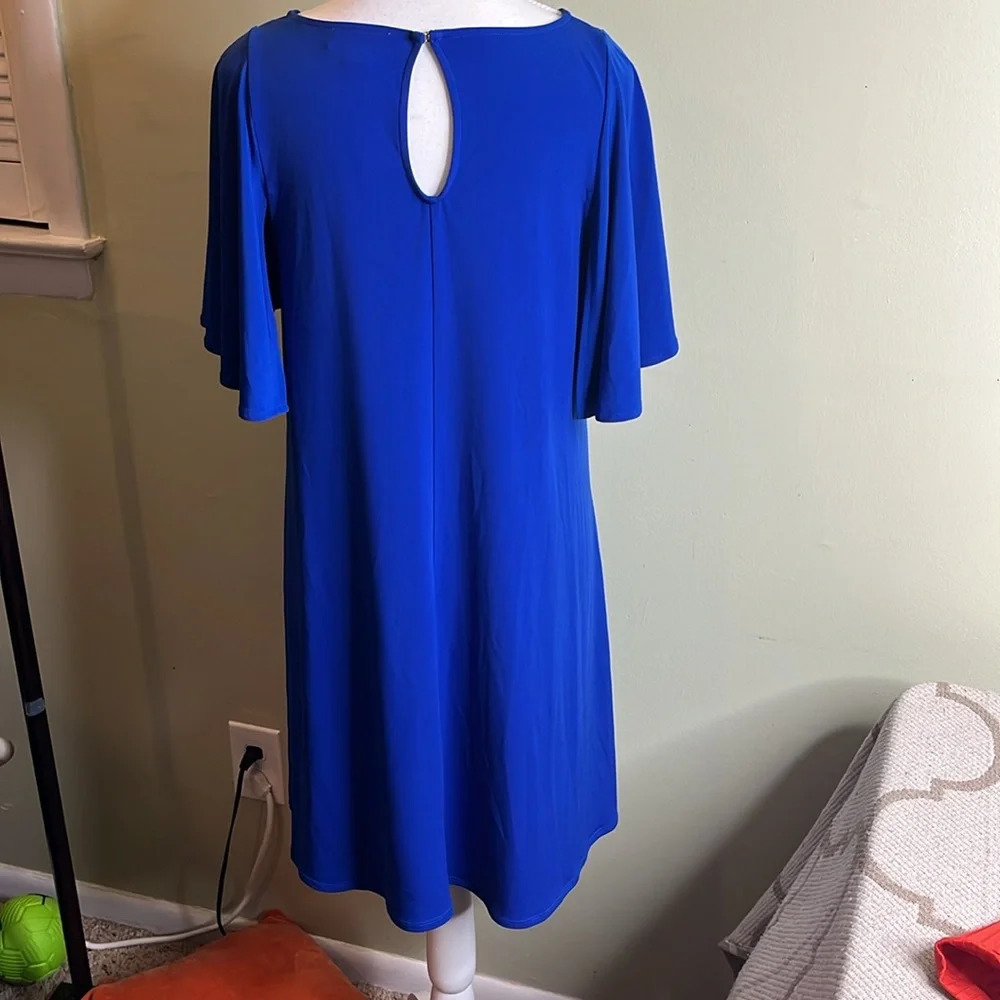 💰Calvin Klein round neck butterfly short sleeve Shift stretchy swing dress - Picture 4 of 13
